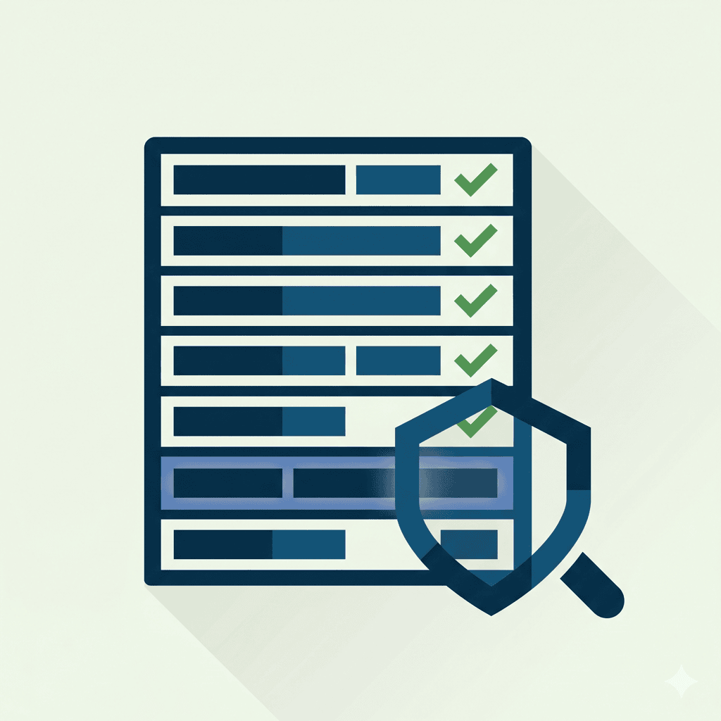 Step 02: Automatic Schema Validation — Detailed isometric illustration showing Our system instantly validates your data against the strict DIN DKE SPEC 99100 schema. No compliance gaps. with enterprise software interface elements, in teal and navy blue color scheme, clean modern vector style